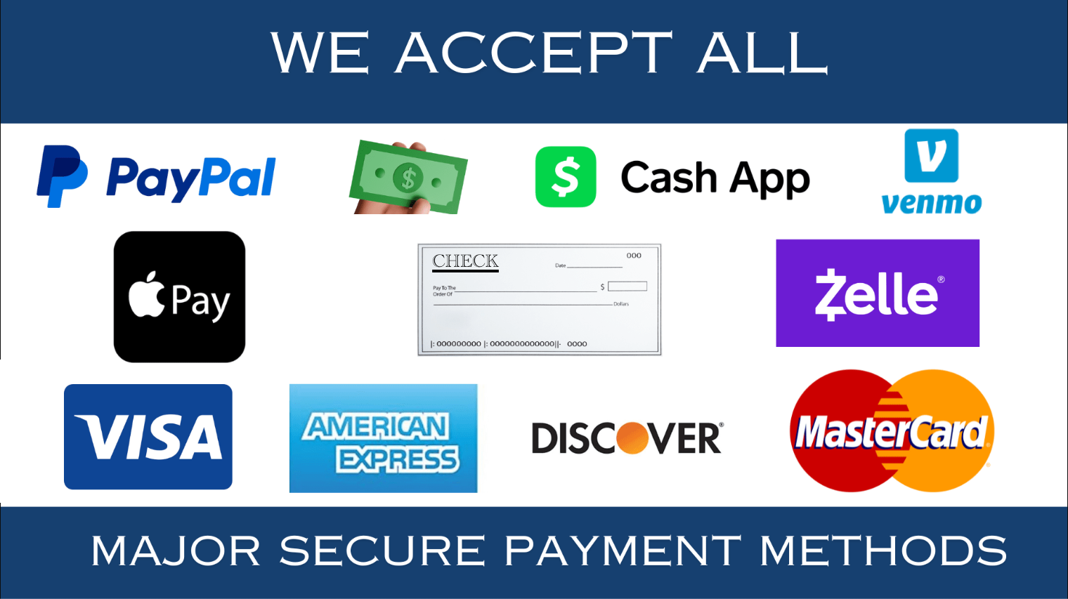 All Major Payment Methods